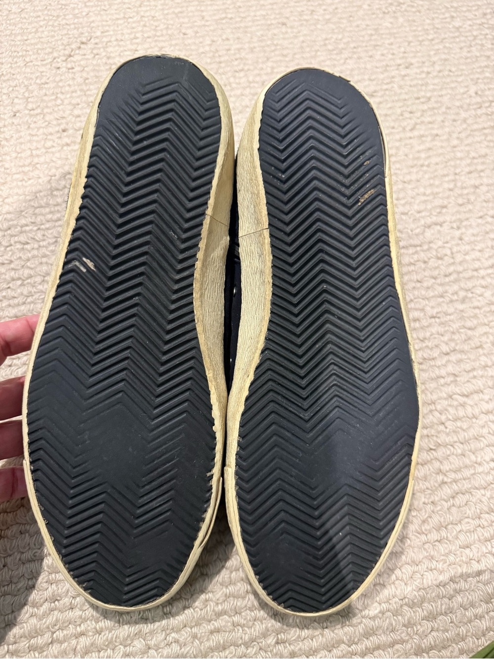 Golden Goose Navy Suede High-Top Sneakers with White Accents - Picture 3 of 4